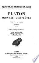 1. ptie. Ion. Ménexène. Euthydème. 2. ptie. Cratyle. Texte établi et tr. par Louis Méridier. 1931