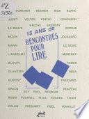 15 ans de «Rencontres pour lire»