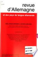 1969 - 1991,2 mit d. Hauptsacht.: Revue d'Allemagne