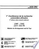1st Africain Cotton Research Conference, Anglais