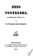 2228 proverbes, rassemblés en divers pays