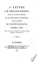 2me lettre à M. Odillon-Barrot sur l'affaire de Wilfrid Régnault, condamné à mort