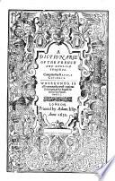 A Dictionarie of the French and English Tongves