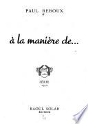 A la manière de ...