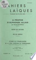 À propos d'Alphonse Allais
