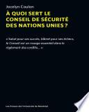 À quoi sert le conseil de sécurité des nations unies?