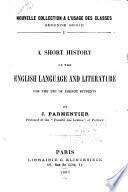 A short history of the English language for the use of French students