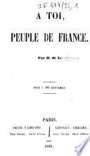 A toi, peuple de France