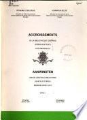 Aanwinsten van de Centrale Bibliotheek (Queteletfonds)