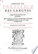 Abbrégé du Parallele des Langues françoise et latine