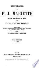Abecedario de P. J. Mariette et autres notes inédites de cet amateur sur les arts et les artists: A-Col
