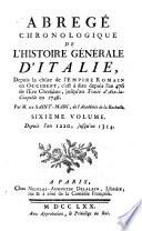 Abrégé Chronologique De L'Histoire Générale D'Italie