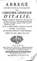Abrégé chronologique de l'histoire générale d'Italie