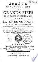 Abrégé chronologique des grands fiefs de la couronne de France