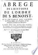 Abrégé de l'histoire de l'ordre de S. Benoist ...
