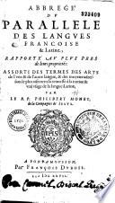 Abrégé du parallèle des langues française et latine
