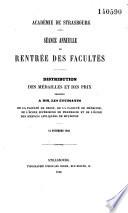Académie de Strasbourg. Séance annuelle de rentrée des Facultés