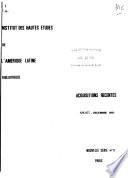 Acquisitions recentes