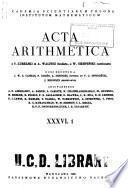 Acta Arithmetica