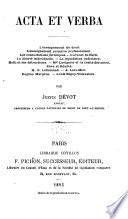 Acta et verba