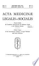 Acta Medicinae Legalis et Socialis