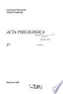 Acta philologica
