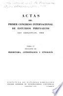 Actas del Primer Congreso Internacional de Estudios Pirenaicos, San Sebastián, 1950