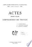 Actes: Comptes-rendus des travaux