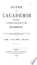 Actes de l'Académie nationale des sciences, belles-lettres et arts de Bordeaux