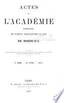 Actes de l'Académie nationale des sciences, belles-lettres et arts de Bordeaux