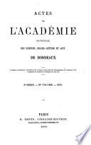 Actes de l'Academie Nationale des Sciences, Belles-Lettres et Arts de Bordeaux
