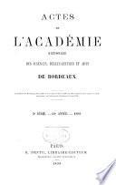 Actes de l'Académie nationale des sciences, belles-lettres et arts de Bordeaux