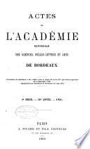 Actes de l'Académie nationale des sciences, belles-lettres et arts de Bordeaux