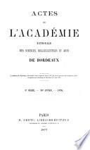 Actes de l'Academie Nationale des Sciences, Belles-Lettres et Arts de Bordeaux