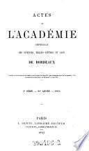 Actes de l'Academie Royale des Sciences, Belles Lettres et Arts de Bordeaux