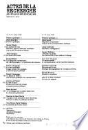Actes de la recherche en sciences sociales