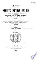 Actes de la Société d'ethnographie