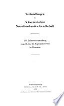 Actes de la Société Helvétique des sciences naturelles