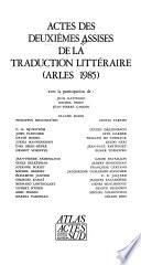 Actes des ... Assises de la traduction littéraire