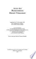 Actes des Rencontres Henri Vincenot