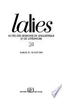Actes des Sessions de Linguistique et de Littérature
