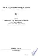 Actes du 14eme Congres International de Philosophie, Vienne du 2 au 9 septembre 1968