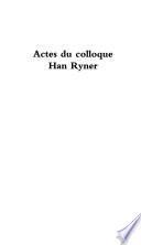 Actes du Colloque Han Ryner