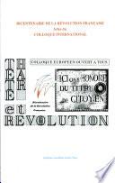 Actes du Colloque Théâtre et révolution