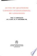 Actes Du ... Congrès International Des Linguistes