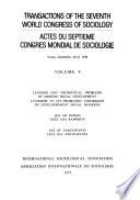 Actes Du ... Congrès Mondial de Sociologie