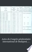 Actes du Congrès pénitentiaire international de Budapest, septembre 1903 ...