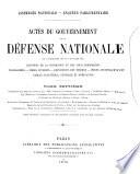 Actes du Gouvernement de la défense nationale, du 4 septembre 1870 au 8 février 1871