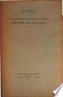 actes du iv chongres international d'histoire des religions