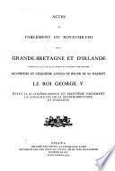 Actes du Parlement de la puissance du Canada